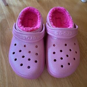 CROCS Kids Shimmering Pink Clogs